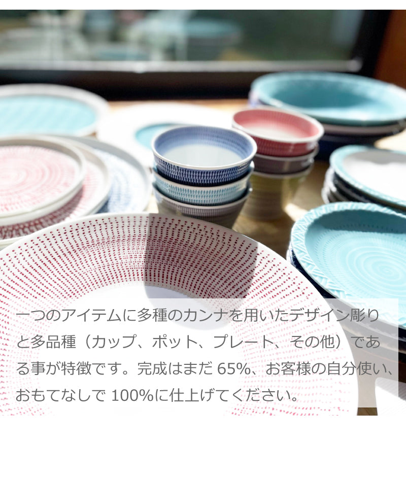 波佐見焼「一真窯」そば猪口 色染め流し 6色セット　単色販売もあります。
