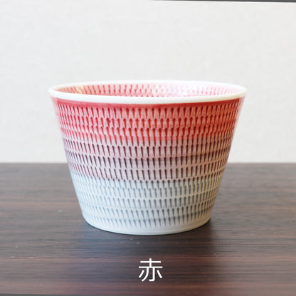 波佐見焼「一真窯」そば猪口 色染め流し 6色セット　単色販売もあります。